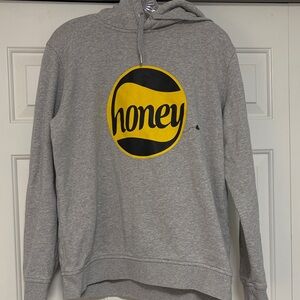 Ganni Light Gray Honey Bee Hoodie Sweatshirt Sz Large